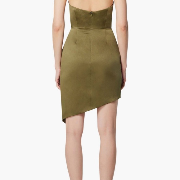 NWT Elliott Camo Asymmetric Satin Cocktail Dress - Picture 7 of 8